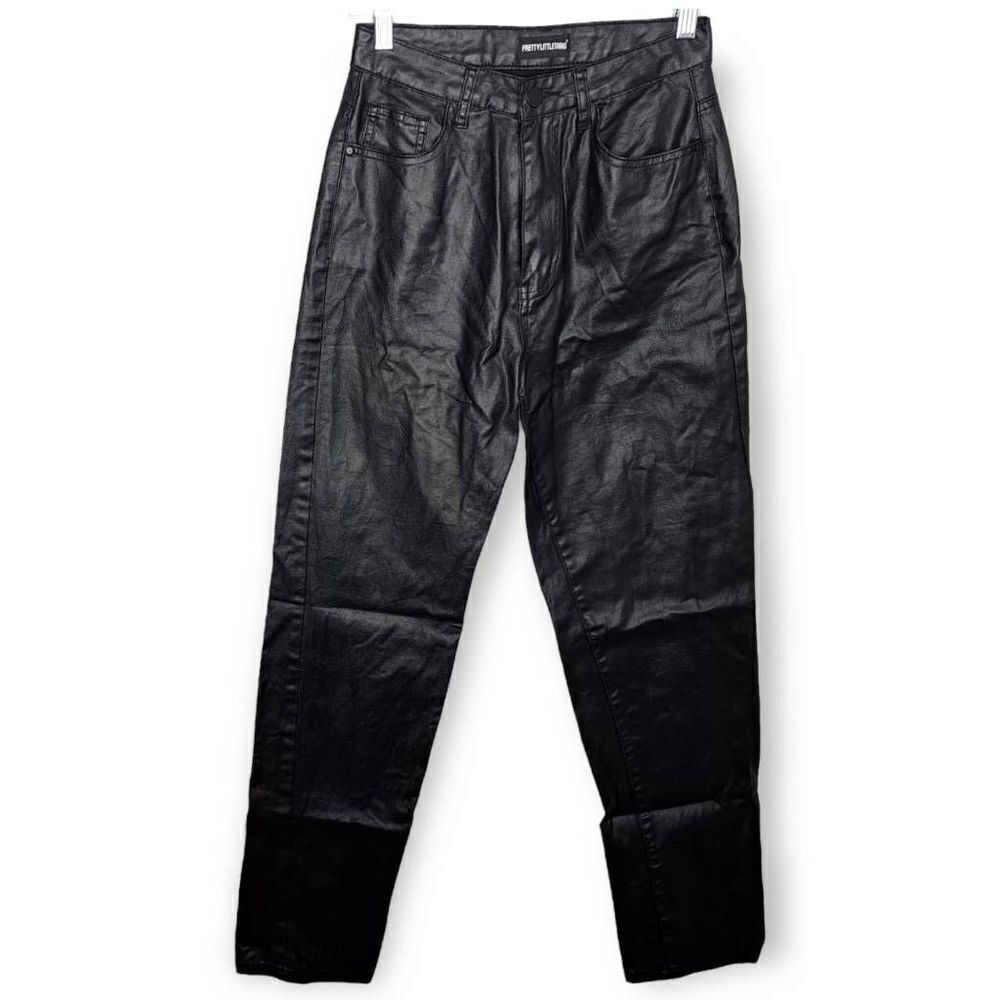 Pretty Little Thing High Waist Straight Leg Vegan Leather Pants size 8 UK / 4 US